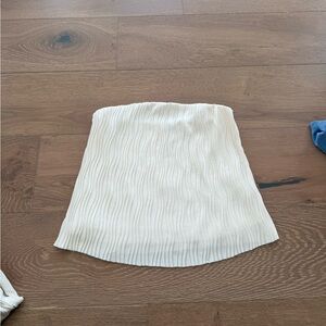 Dynamite Cream Textured strapless top